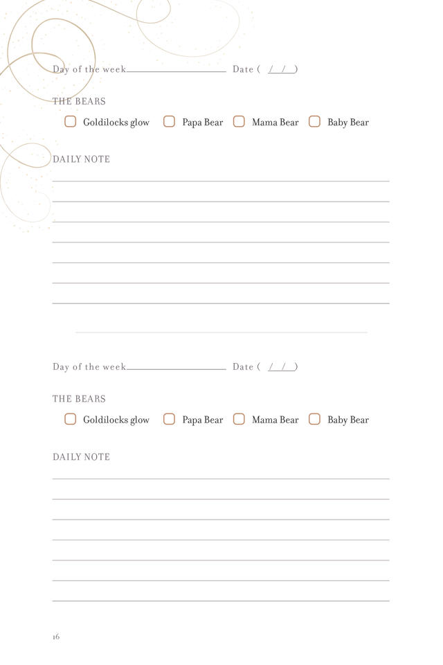 Goldilocks Journal - Daily Spread Goldilocks Journal - Daily Spread